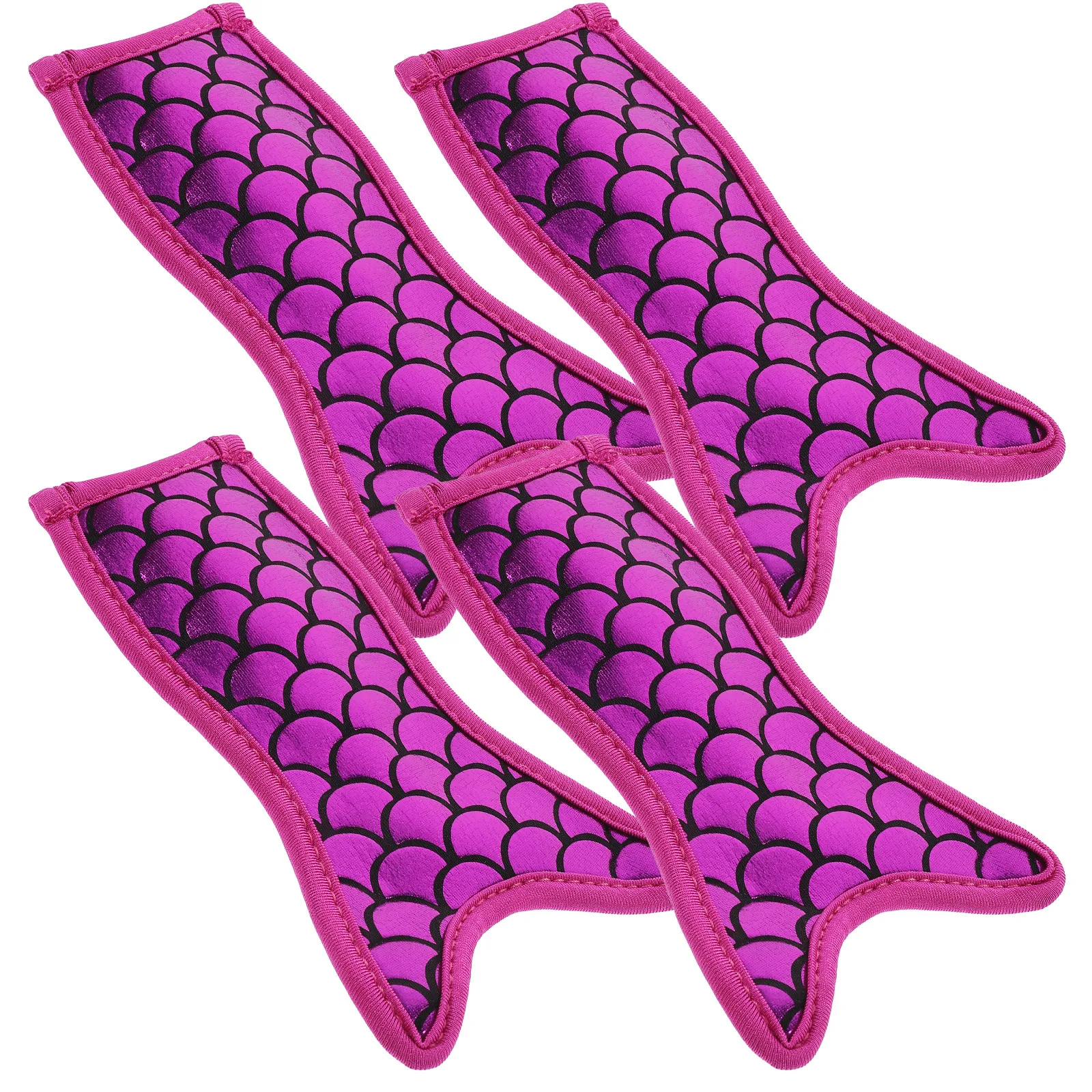 4Pcs Insulated Ice Sticks Holder Mermaid Style Reusable Stick Sleeves Protective Covers for Ice Pop Yogurt Bars Cool