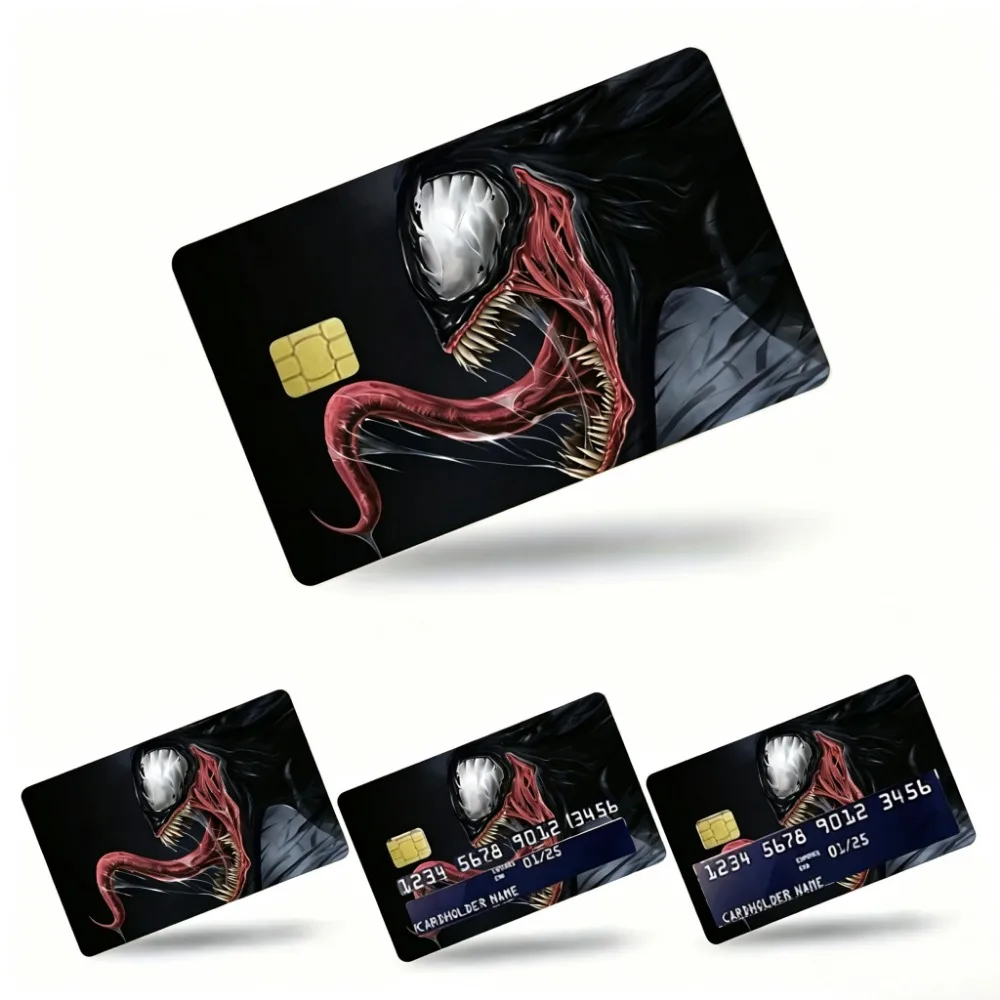 

4 New Demon Venom Sticker Set Suitable for Bank Credit Card DIY Sticker Card Traffic Card Graffiti