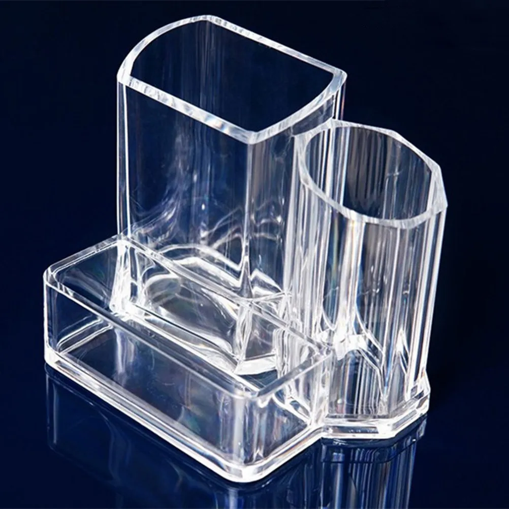 Large Acrylic Makeup Brush Storage Box Clear Crystal-Like Non-Fragile Organizer for Vanity Under Sink Pantry Beauty Craft
