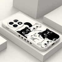 Curious Cat Phone Case For Oneplus 12 12R 11 11R 10 10R 10T 9R 9RT 9 8T 8 7 7T Pro 5G Liquid Silicone Cover
