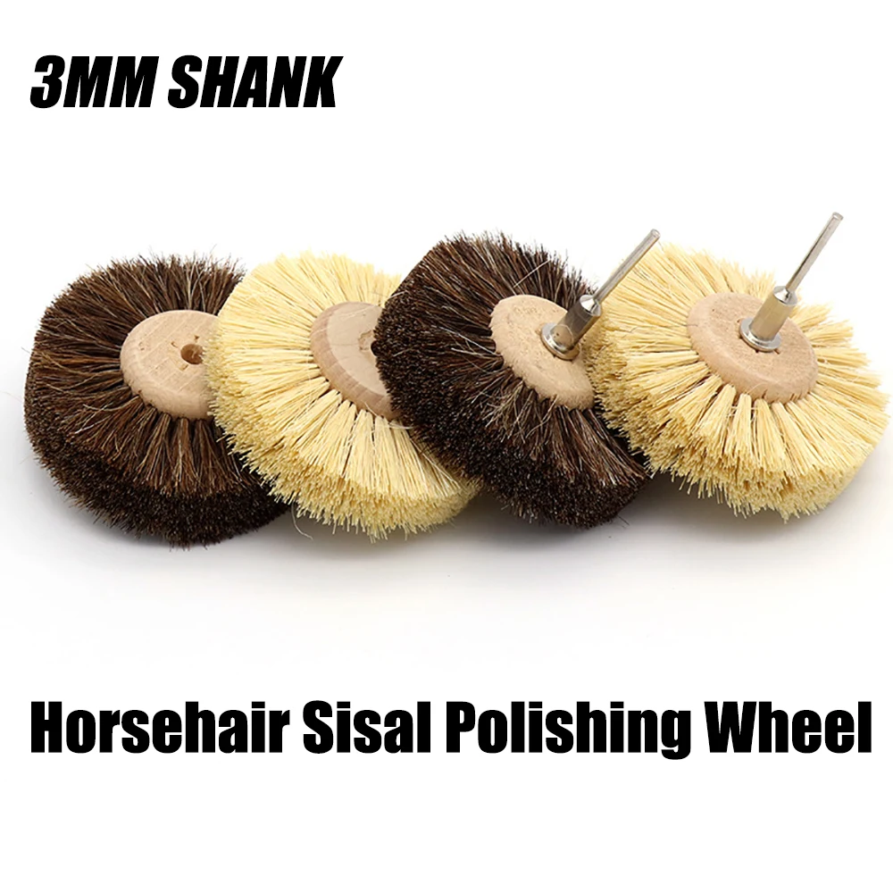 

3mm Abrasive Sisal Filament or Horse Hair Brush Polishing Grinding Buffing Wheel Woodworking For Furniture Rotary Drill Tools