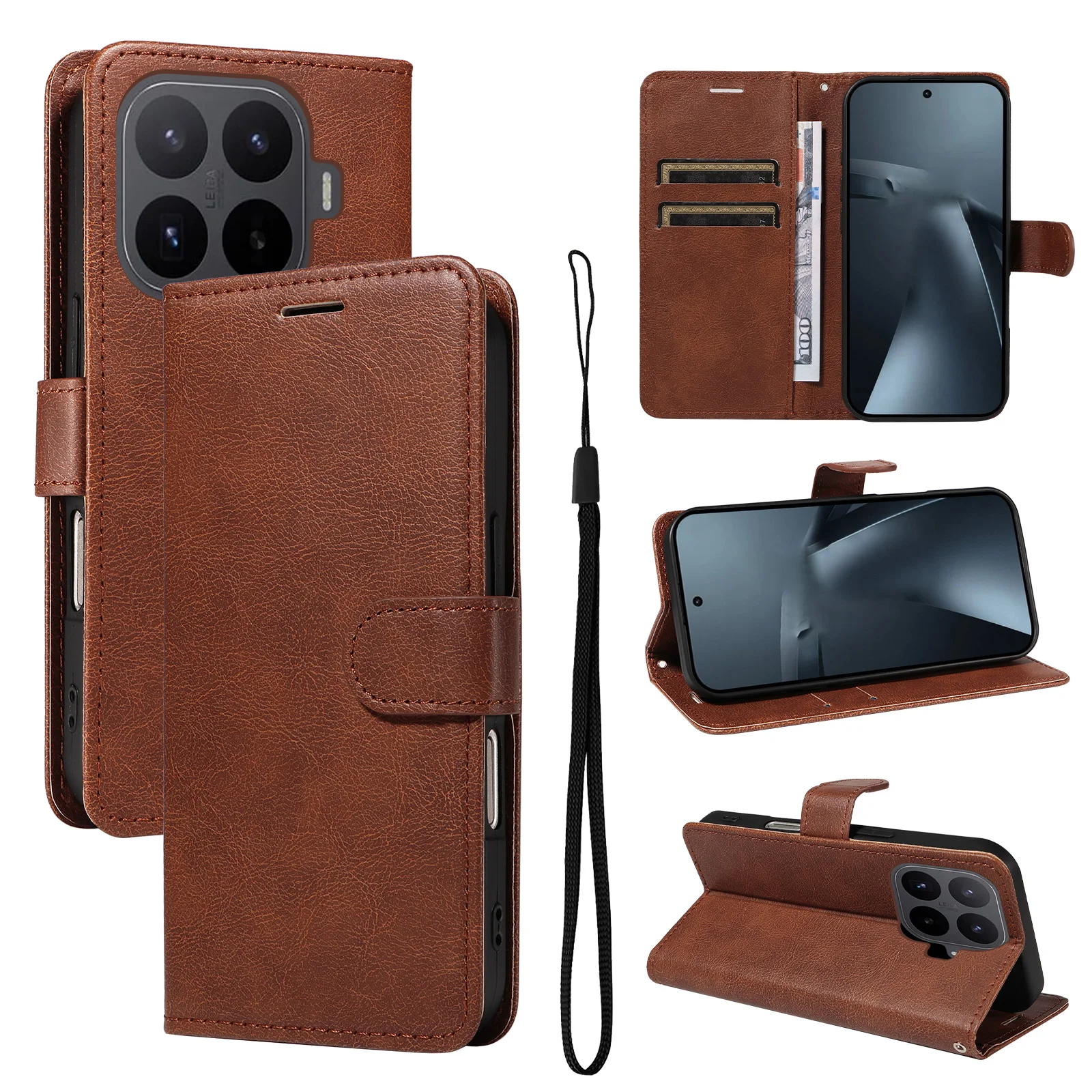 レザーウォレットカードホルダー付きフリップフォンケース Xi - Leather Wallet Card Holder Phone Cover のレビューと価格