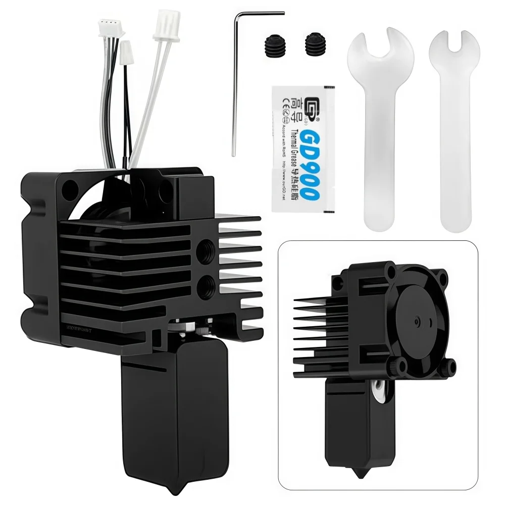 

For Bamboo X1/X1C Hotend Kit,Hardened Steel Hot End with Fan,0.4mm Nozzle,Ceramic Heater,Thermistor,Heat Block, Fan