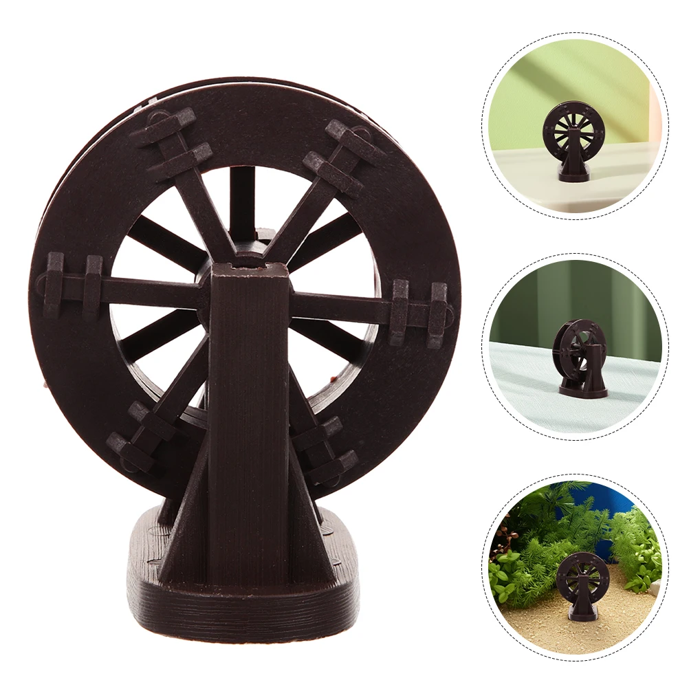 

Water Wheel Ornaments for Home Artificial Rotation Wheels Abs Fountain Table Top Indoor Decor Fish Tank Statue Layout Garden Pet