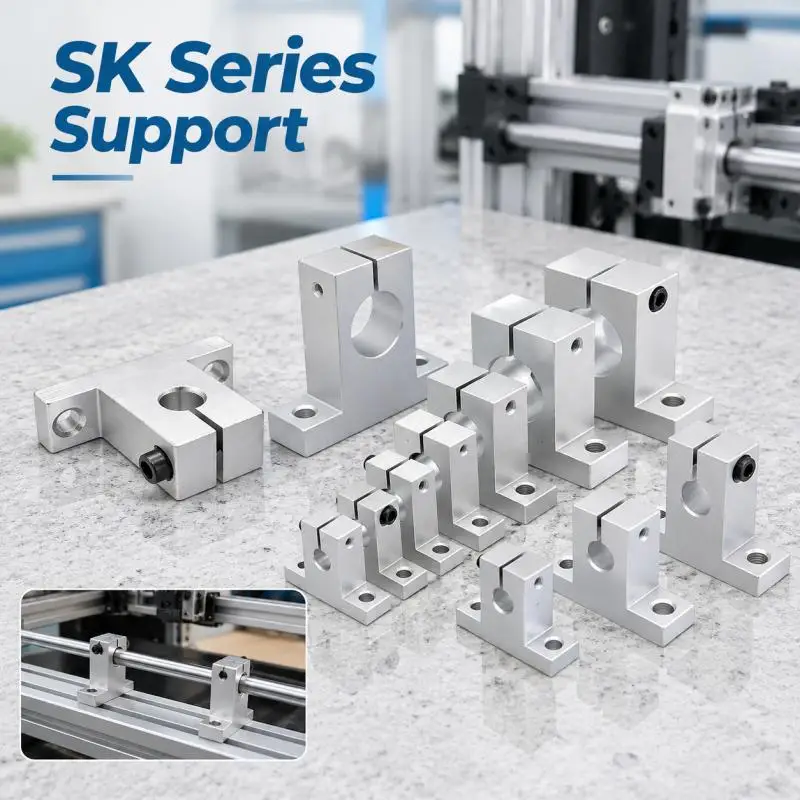1~2pcs SK8 SK10 SK13SK16SK20 SK25 SK30 SK35 SK40 Linear Bearing Rail Shaft Support Linear Shaft Linear Rod CNC Router Printer