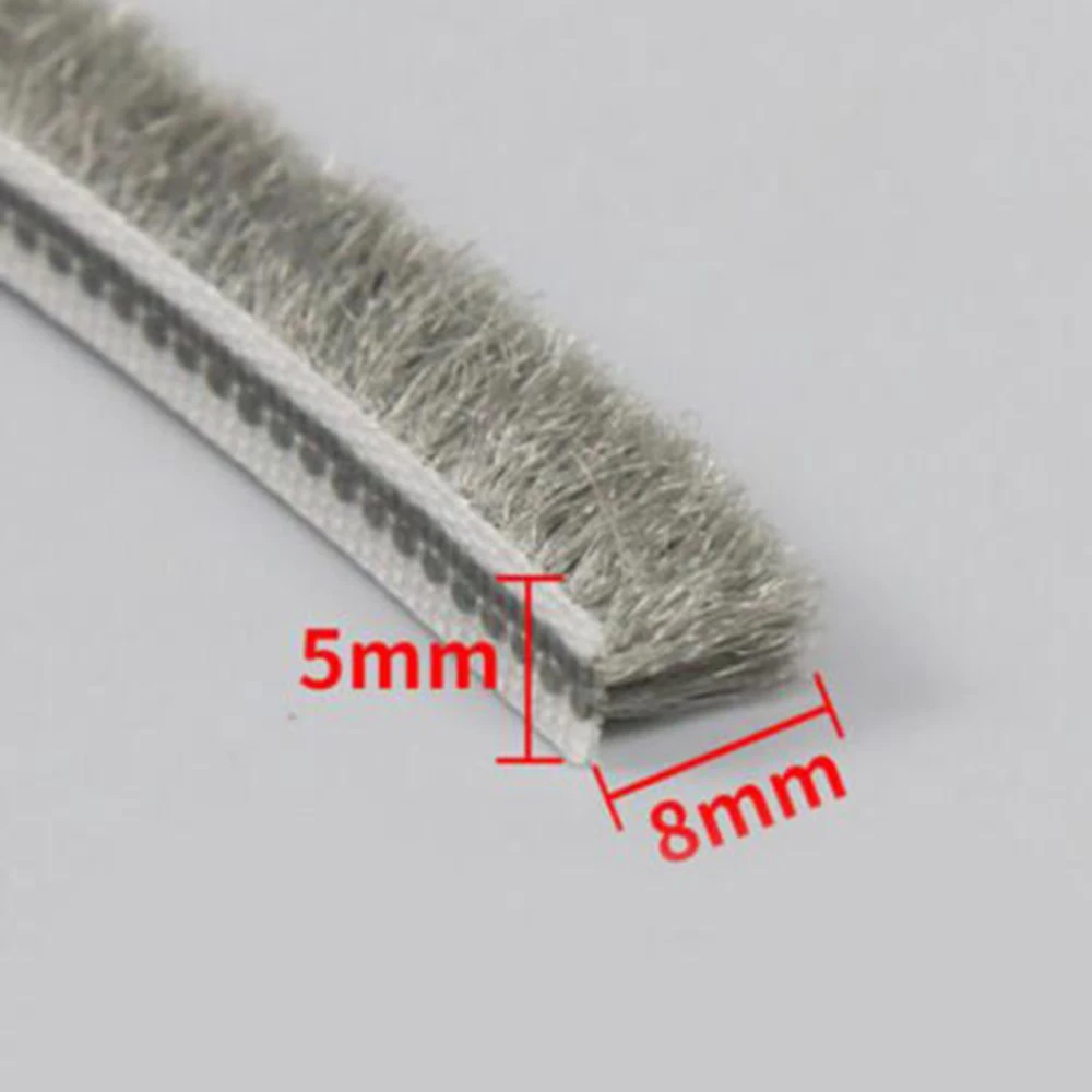 High Quality  Sliding Door Window Draught Excluder Brush Pile Seal Strip Weatherstrip Draught Excluder 5mm*8mm Newly