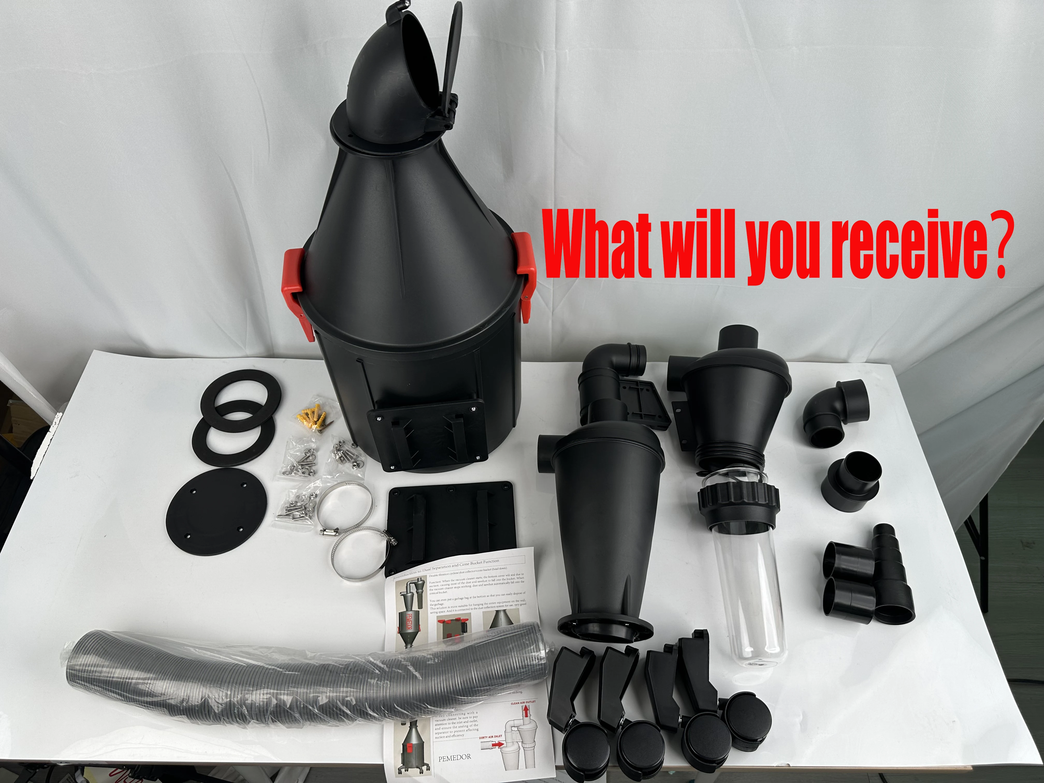 

Cyclone Separation Vacuum Cleaner Wall Mounted Wheeled Modes Dust Collector Woodworking Tools Contractor Polish Pollen Ash etc