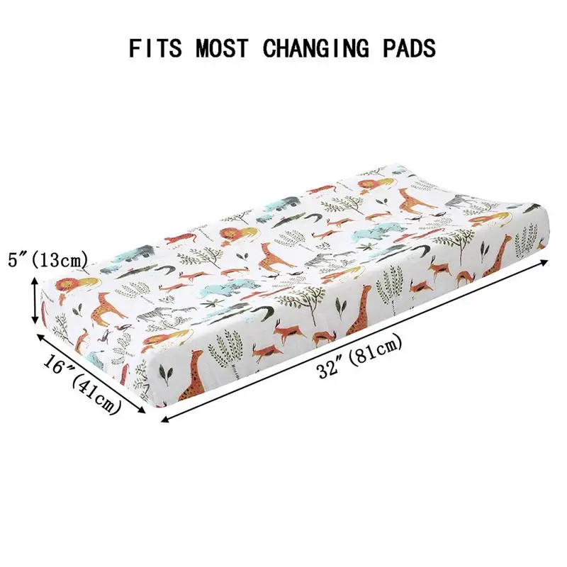 Diaper Changing Pad Cover Cotton Soft Breathable Changing Table Cover Waterproof Cute Print Patterns Diaper Changing Table