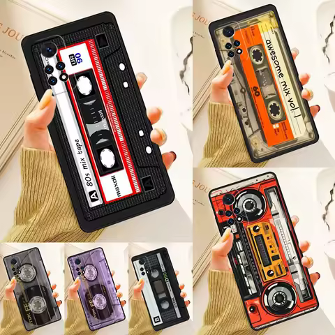 Casette Tape Design Case For Samsung Galaxy S24 Plus S23 S20 S21FE Lite S22 Ultra Note 20 S8 S9 S10 Phone Coque