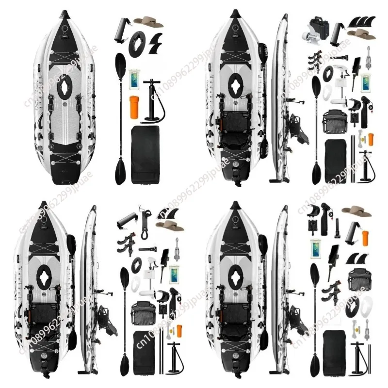 Tragbares Aufblasbares Angel-Paddleboard Dual Float 360 °   Drehbarer Sitz-Trollingmotorhalter für SUP-Boards zum Angeln und Wassersport