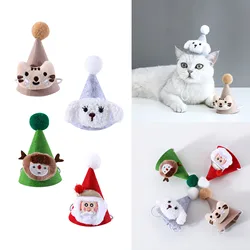 Pet Cat Caps Teddy Dog Birthday Hat Stereo Ball Hat Plush Cartoon Doll Xmas Hat Headdress Christmas Party Pets Accessories