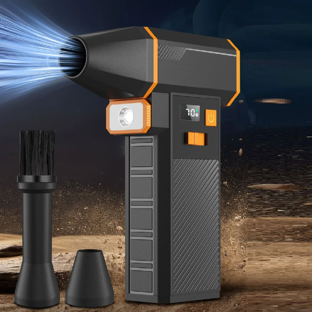 130000 دورة في الدقيقة مروحة نفاثة توربو كهربائية عالية السرعة مروحة عنيفة 10000 مللي أمبير 3 التروس سرعة قابل للتعديل منفاخ غبار قوي مع إضاءة LED #3