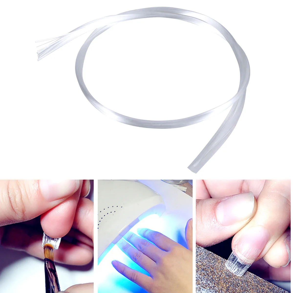 1 قطعة 50 سنتيمتر الألياف الزجاجية القوية لملحقات الأظافر سهلة الاستخدام لكل من الخبراء والمبتدئين الأظافر البيضاء الألياف الزجاجية #3