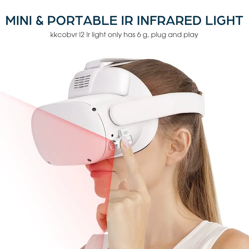 KKCOBVR i2 Ir Illuminator Infrared Compatible Pico 4 pro/Pico 4/Oculus Quest 2 Night Vision Game Enhanced Sensor Tracking