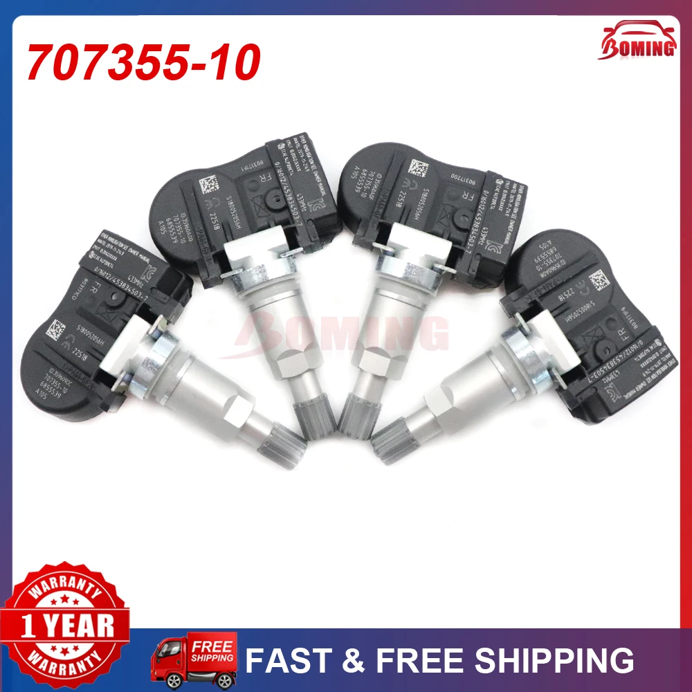 4PCS 707355-10 For BMW 1 2 3 4 i3 i8 X1 X2 X5 X6 MINI F20 F21 F22 F23 LCI F87 M2 433Mhz 6855539 Car TPMS Tire Pressure Sensor