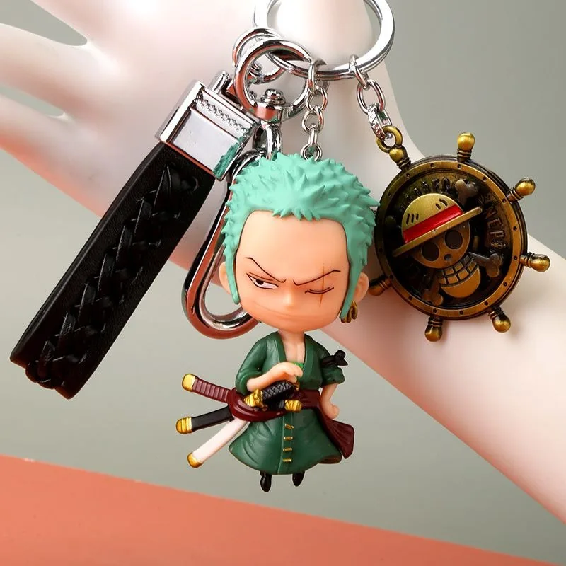 One Piece Zoro Keychain Creative Anime Keychain Pendant One Piece Men's Gift Exquisite School Bag Pendant Creative Holiday Gift