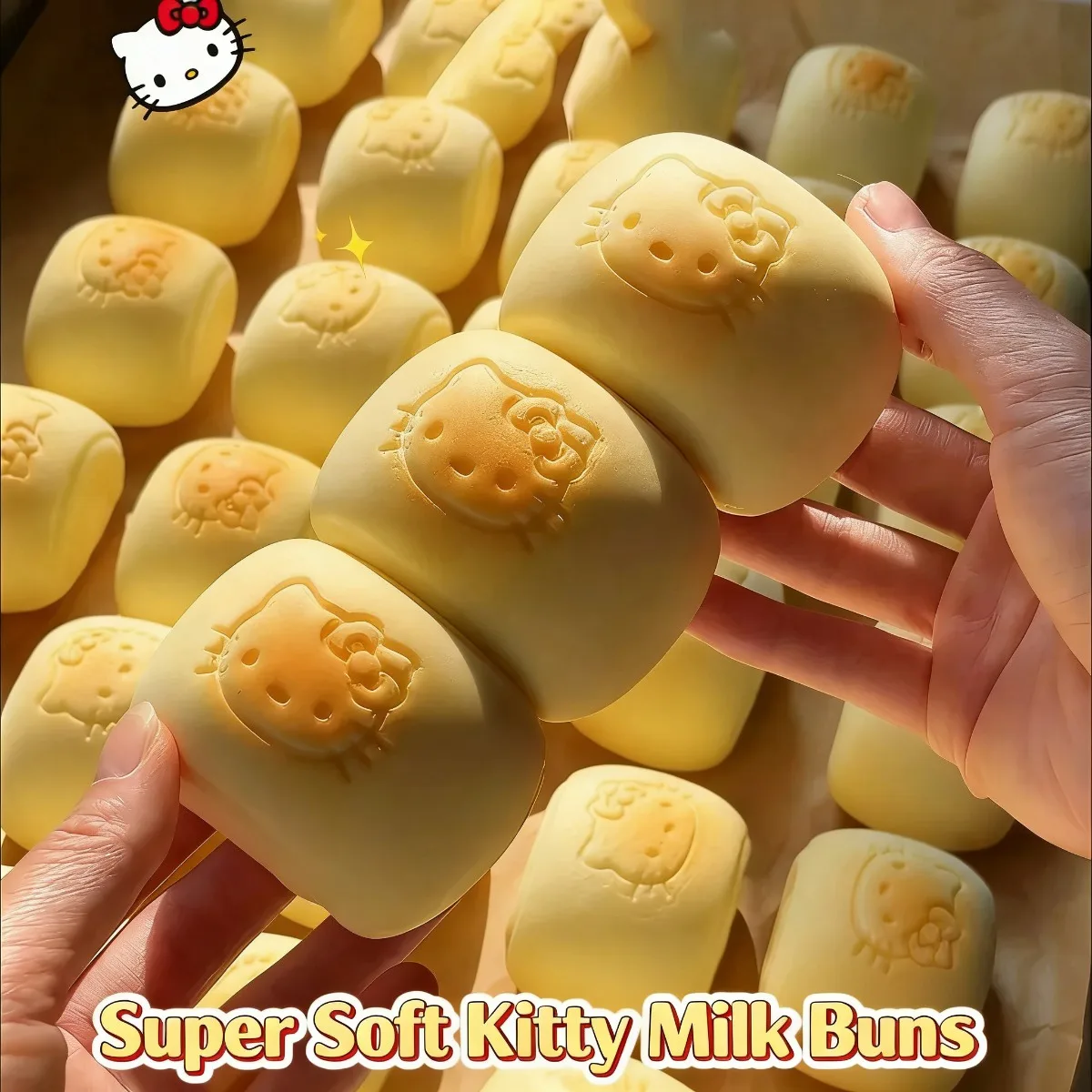Hello Kitty-juguetes para aliviar el estrés para apretar, gatito suave súper adhesivo, juguete de pan con sabor a leche, juguetes adhesivos de crecimiento lento, regalo para niños