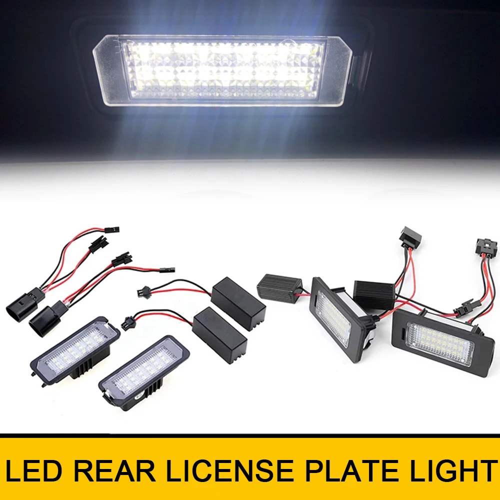 18SMD Car License Plate LED Lights Canbus For Volkswagen Atlas Transporter T6 Teramont T-CrossTouareg Tiguan Touran Golf GTI