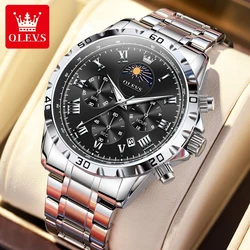 OLEVS Men's Watches Multifunctional 24 Hour Day Chronograph Watch Man Calendar TOP Brand Quartz Wrist watch for Men 2024 NEW