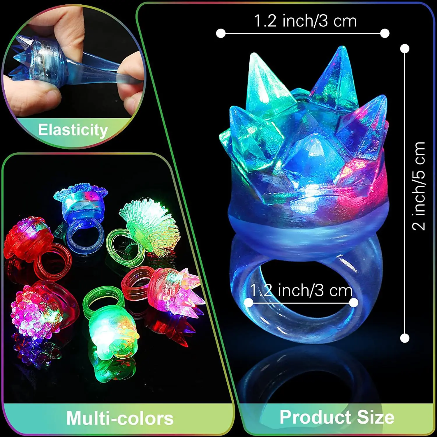 LED Light Up Ring Finger Light Wedding Celebration Party Decoration Party Favor Light Toys rose fluorescent ring Glow Ring