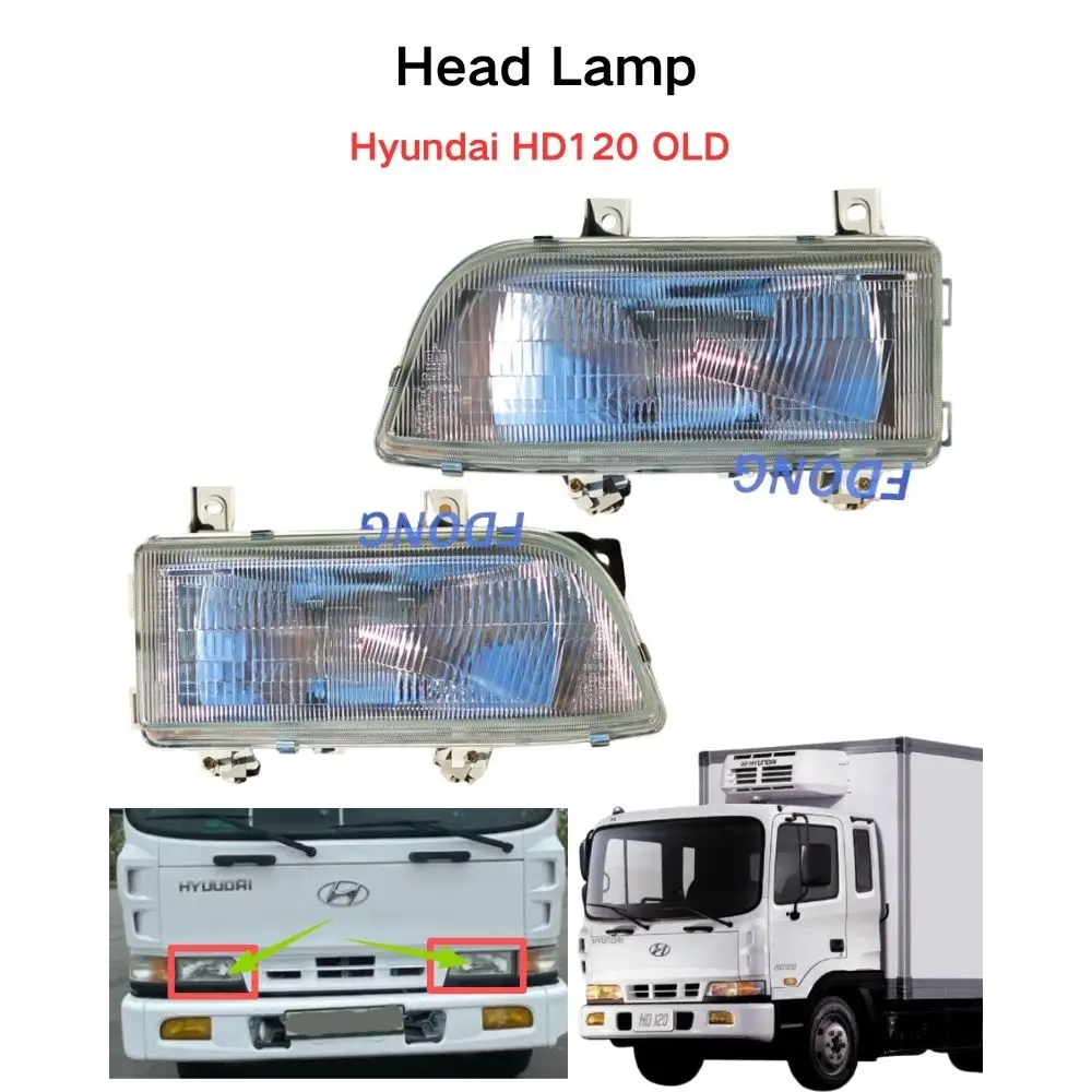 FDONG 1 Pcs Headlamp 92102-6A000,92101-6A000 for Hyundai HD120 OLD Medium Duty Truck