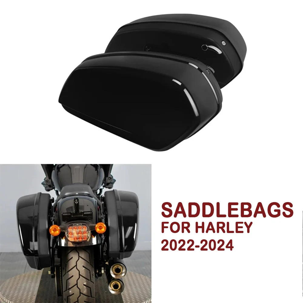 

Motorcycle Gloss Black Saddlebags Bags For Harley Softail Low Rider ST FXLRST 2022-2024