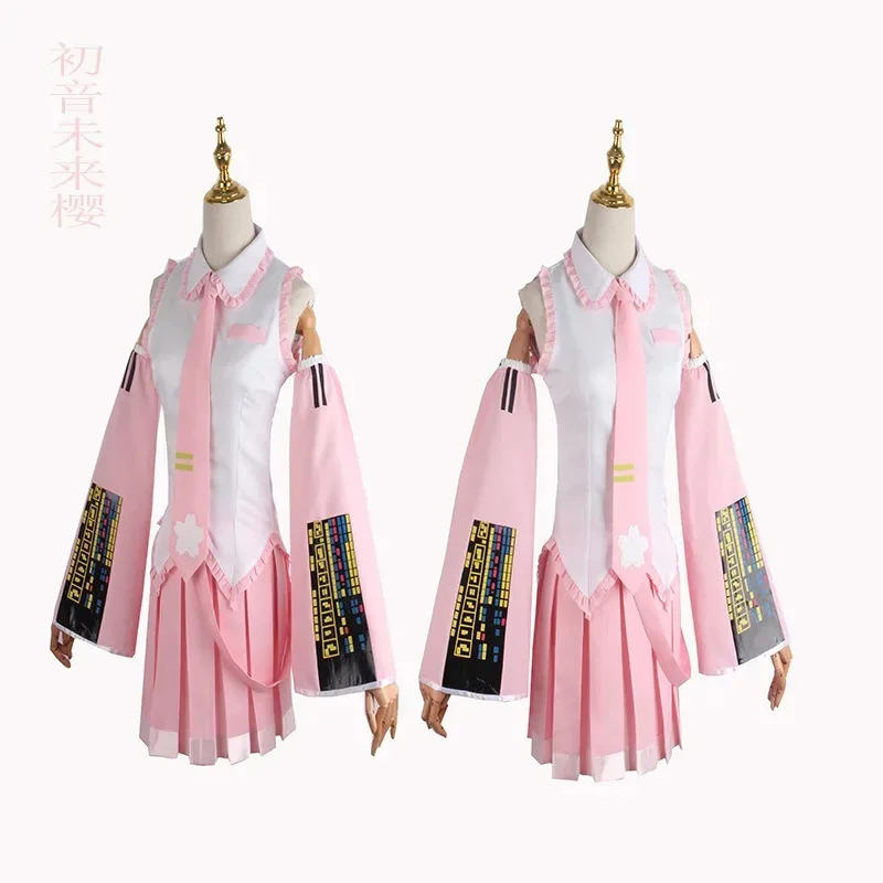 

Mikuu Pink Cherry Costumes Cos Apron Dress Halloween Anime Two-dimensional JK Uniform, Cosplay Suit Full Set fy1;