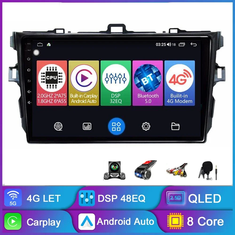 

CarPlay Multimedia For Toyota Corolla 2006-2013 Android 12.0 Auto Radio Car Intelligent System 2Din Head Unit Stereo Receiver