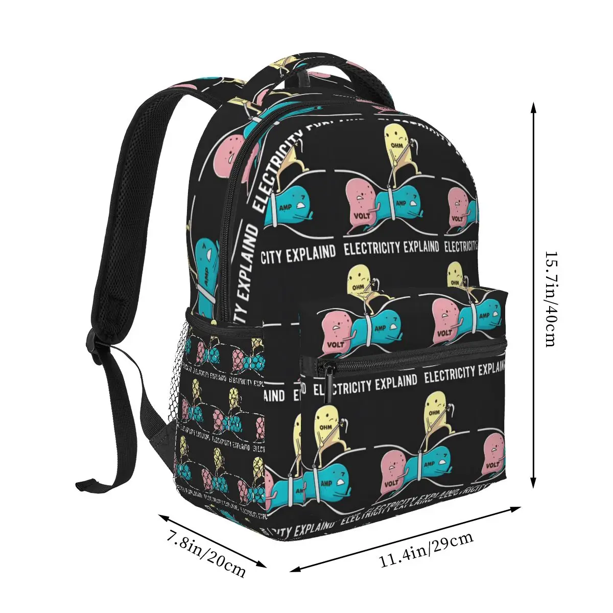 Electrical Engineer Ohm's Law Ohm Electronic Graphic Student Backpack School Bag Daypack for Men Women Bookbag Shoulder Bags