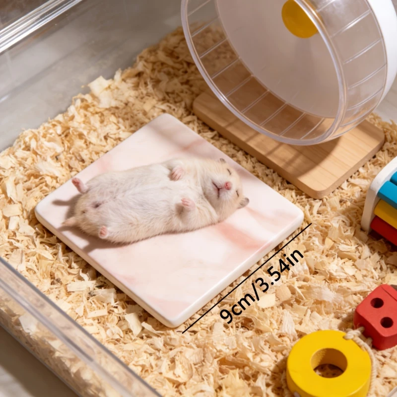 Summer Essential Cooling Marble-Pattern Ice Bed for Hamsters- Instantly Cool - Ceramic Material,for Hamsters,Other Small Animals view 2