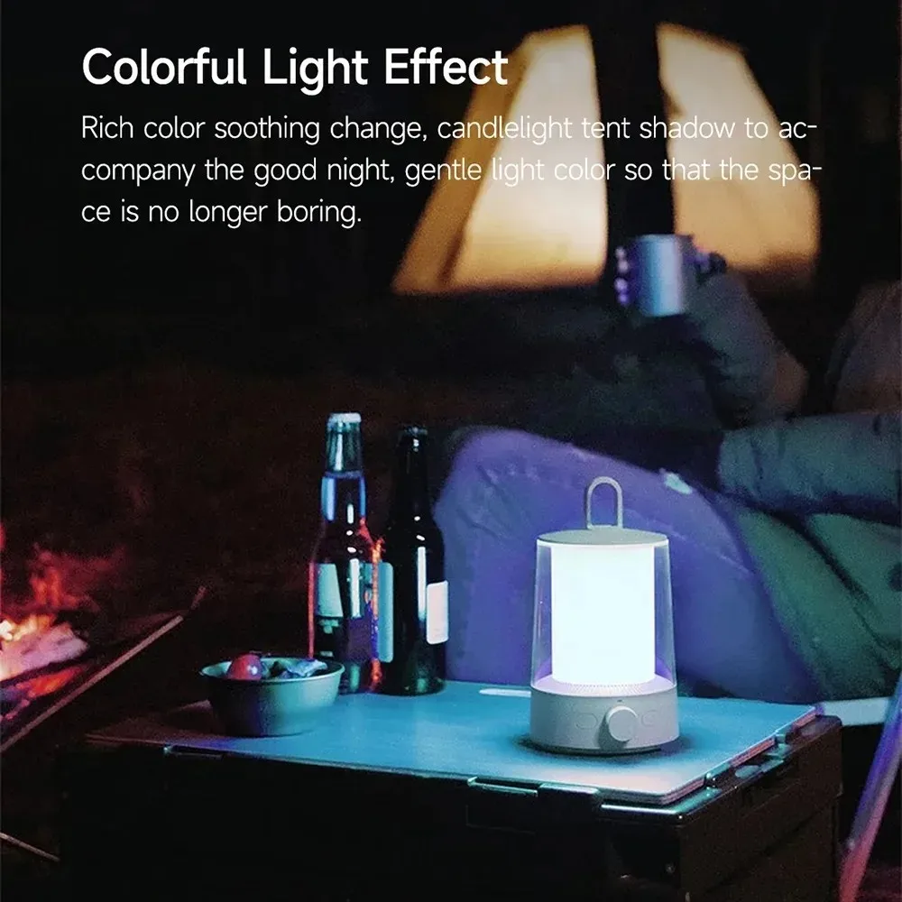 MIJIA Portable Camping Light Separable Dual Lamp Bluetooth Control RGB Mood Stepless Dimming 100H Battery IP54 Waterproof