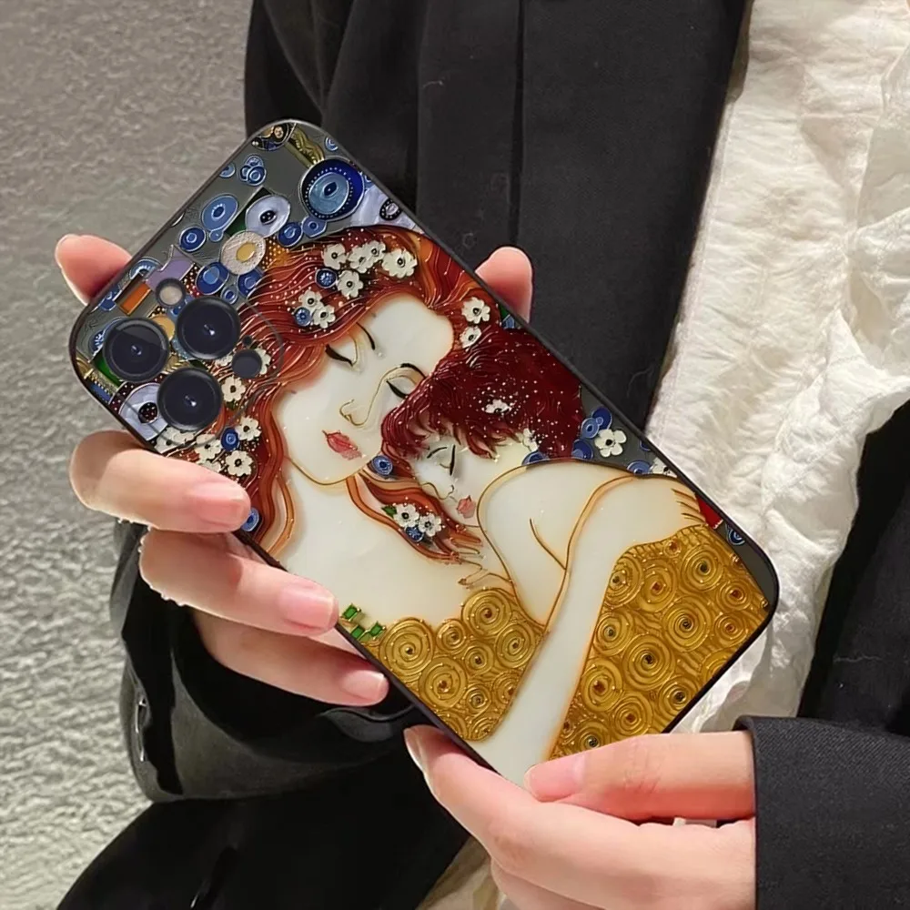 The Kiss Gustav Klimt Painting Phone Case For iPhone 15 14 11 12 13 Mini Pro XS Max Cover 6 7 8 Plus X XR SE 2020 Funda Shell