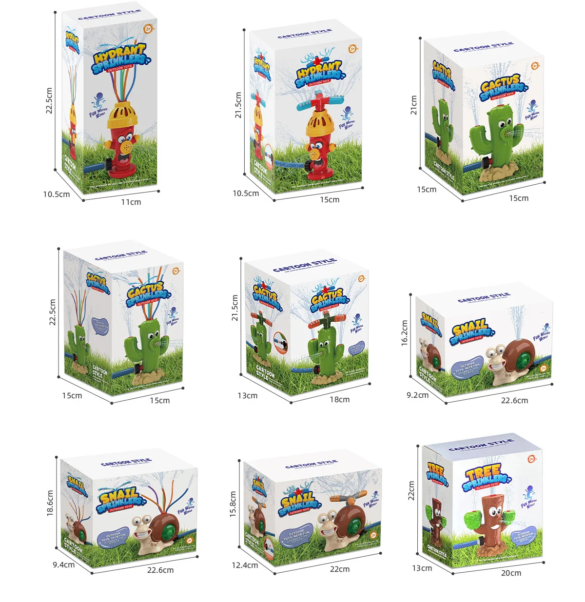 Juguete de aspersor de hidrante de incendio de césped