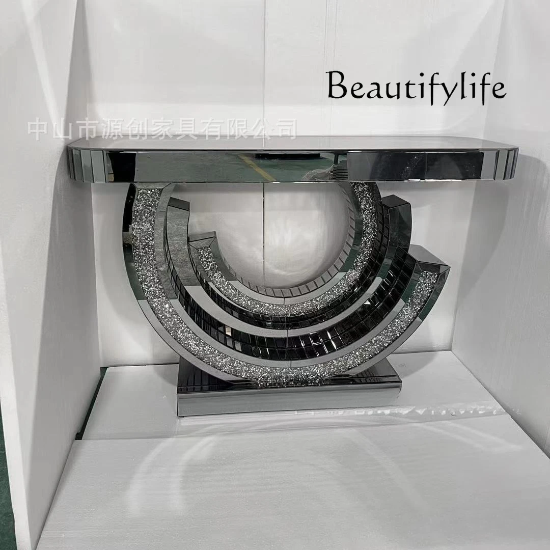 

Mirror entrance table, gray mirror entrance table, new entrance cabinet, living room corridor storage modern