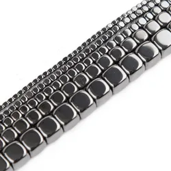 1Strand Square Black Hematite Natural Stone Beads Loose Beads For Jewelry Making DIY Bracelet Necklace Accessories 2/3/4/6/8mm