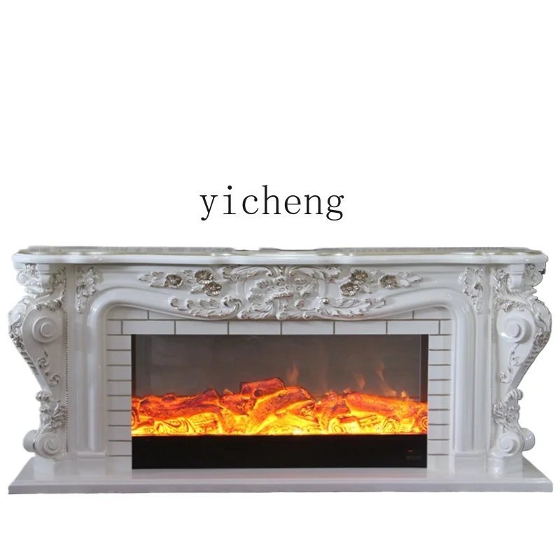 

Tqh Solid Wood TV Bench for Bedroom Electric Fireplace Heating Living Room Simulation Flame Curio Cabinet Fireplace Mantel