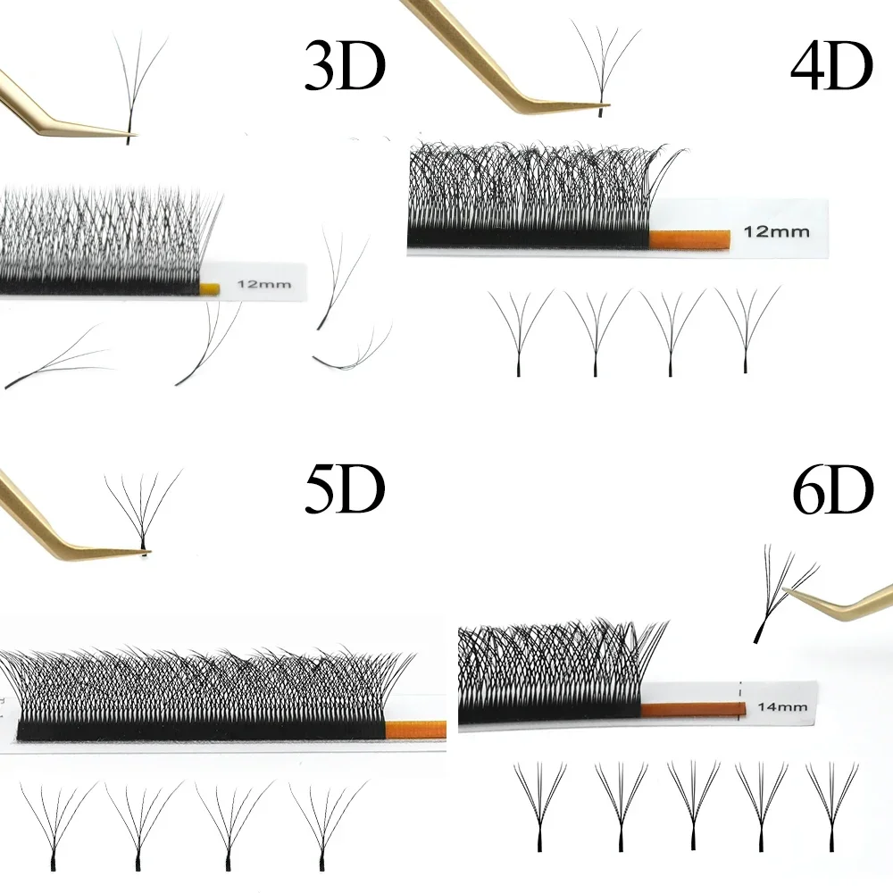 NAGARAKU 10 Cases W Shape Bloom 3D 4D 5D 6D 7D 8D Premade Fans Eyelash Extensions Natural Soft Light Full Dense