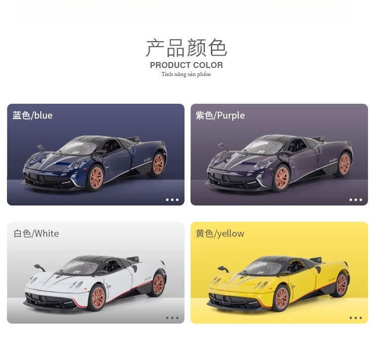 1:32 Dinastia Sound and Light Pull Back Toy Sports Car Music Model Diecast Alloy Car Model Collectible