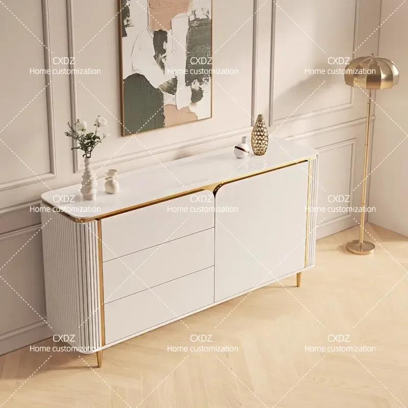Light Luxury Solid Wood Shoe Cabinet Entryway Corridor Storage Cabinet Living Room Wall Locker Dining Sideboard