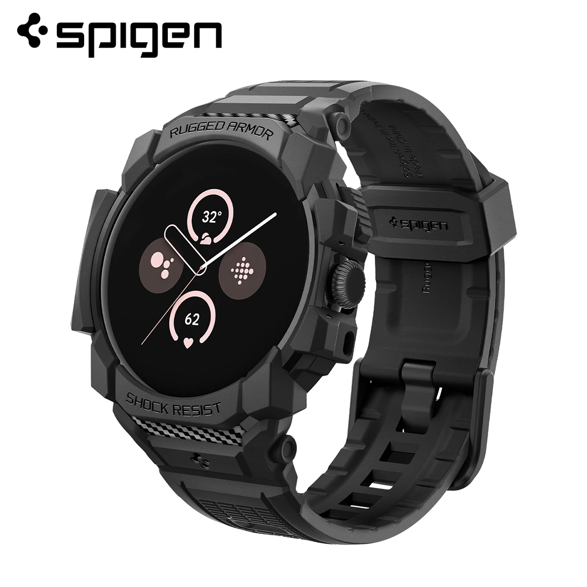 Spigen ラギッド アーマー プロ ケース Google Pixel Watch 4/3 45mm 用