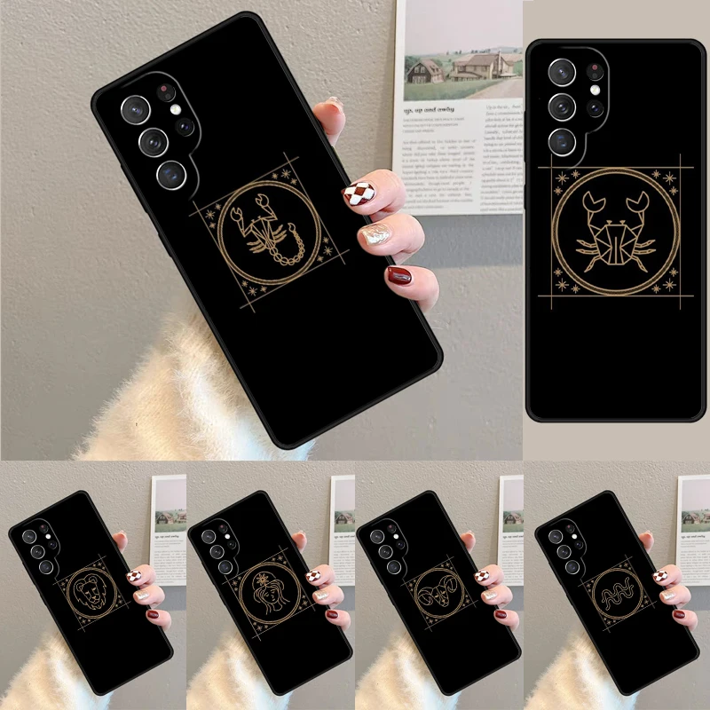 Zodiac Signs TPU Phone Case For Samsung Galaxy note 10 pro S26 S25 S24 S23 S22 Ultra Plus S21 FE S20 Shockproof Cover