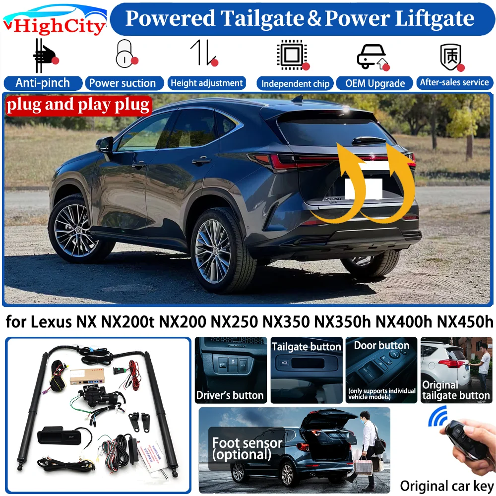 for Lexus NX NX200t NX200 NX250 NX350 NX350h NX400h NX450h Smart Powered Tailgate Power Liftgate Intelligent Trunk Lift Kit