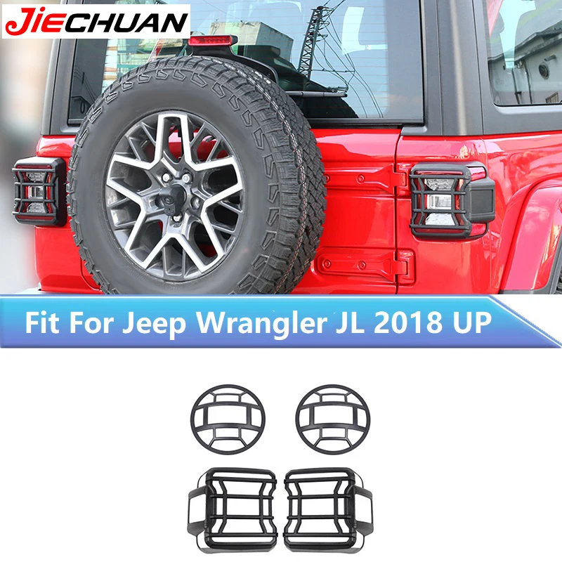 

JIECHUAN Fit For Jeep Wrangler JL 2018 Up,Auto Front Headlight Light Tail Light Decoration Cover Exterior Lamp Hoods Accessories