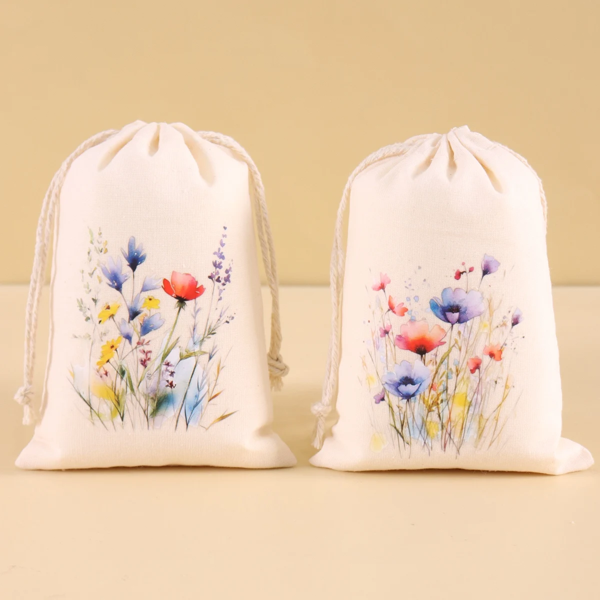 6 Stück Baumwollbeutel mit Schmetterlingsmotiv, Frühlingsparty-Geschenkverpackung, kleine Baumwollbeutel, Heimverpackungsbeutel, DIY-Geschenke für den Urlaub – Detail 4