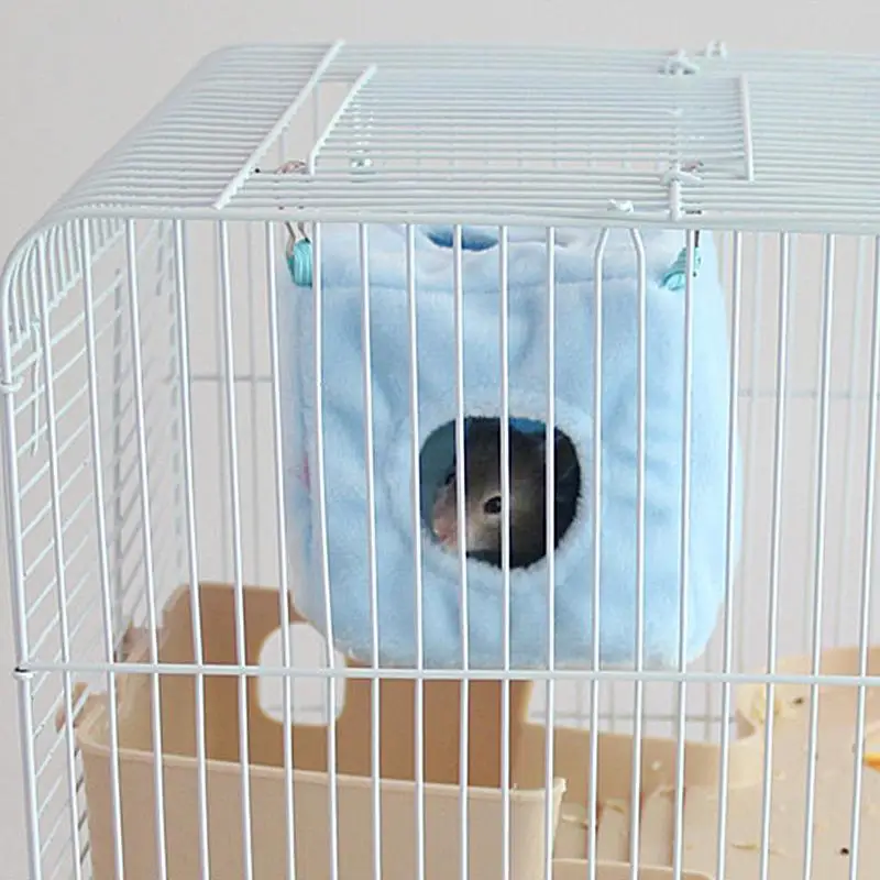 Chinchilla Bed Cube Hamster House With Dangling Rings Soft Hamster Cage Funny Pet Supplies For Chinchillas Gerbils Mice Hedgehog