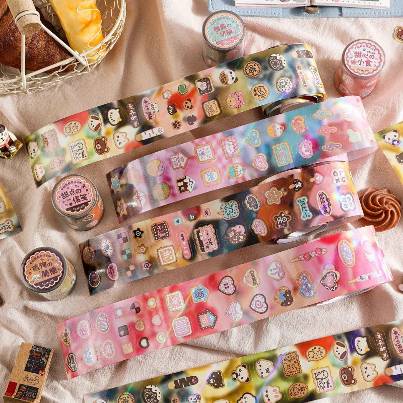 fita-decorativa-kawaii-serie-biscoito-retro-adesivos-diy-de-desenhos-animados-japoneses-de-gatinhos-casas-e-comida-para-diario-infantil-e-scrapbook