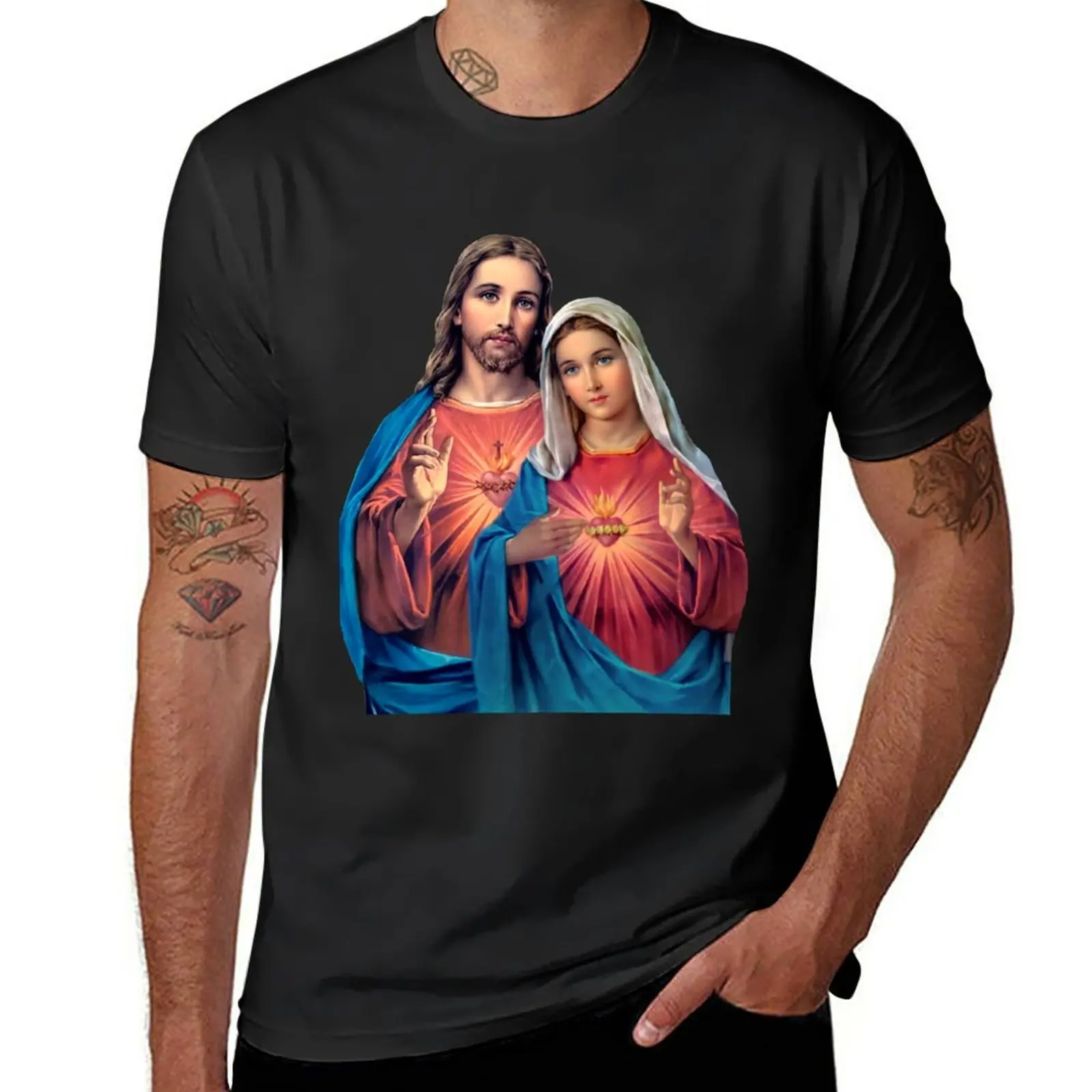 

New Twin Hearts very close together - I (Jesus and Mary) transparent background T-Shirt