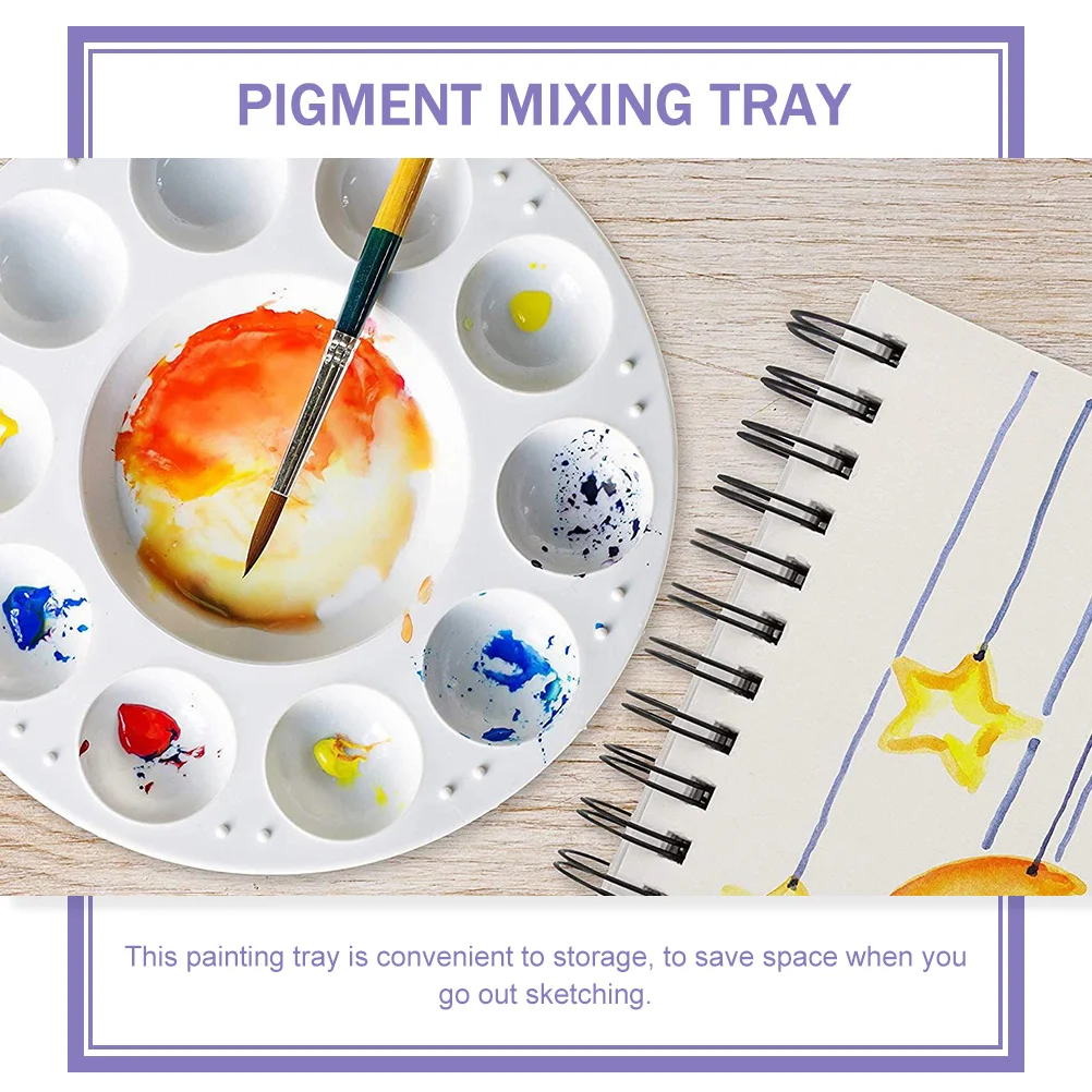 15 Pcs 11 Palettes Watercolor Pigment Plate Paint Mixing Tray Painting Fixing Dog