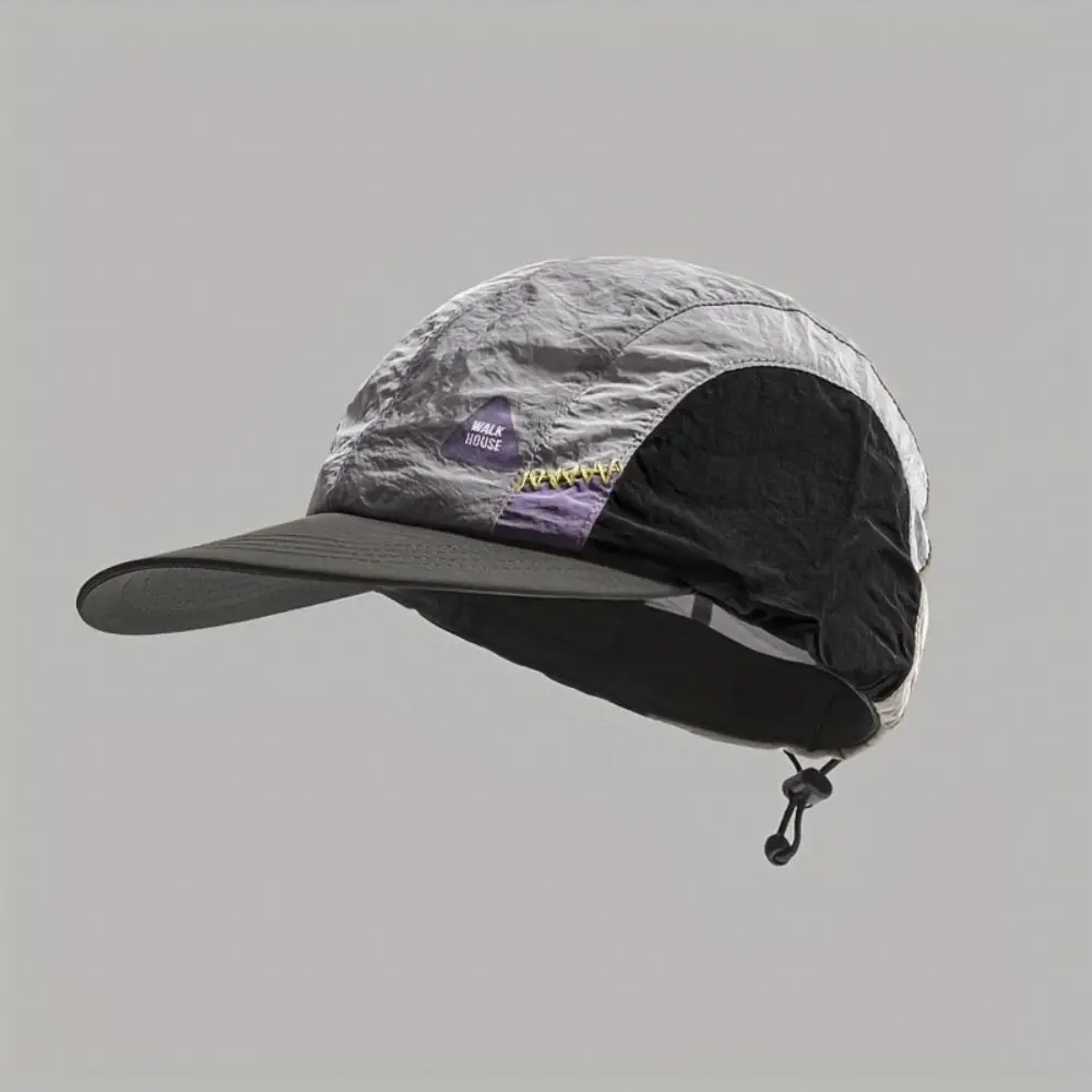 Color Matching Baseball Cap Flat-brimmed Breathable Quick-drying Hat Drawstring Summer Thin Sun Protection Caps Hiking Hats