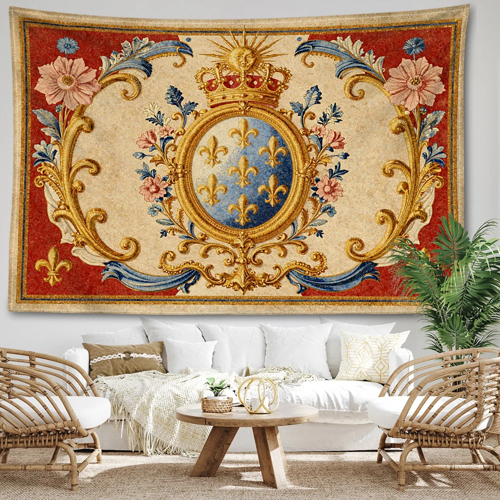 Red Iris Crown Printed Tapestry Wall Hanging Bohemian Style Bedroom Home Decor